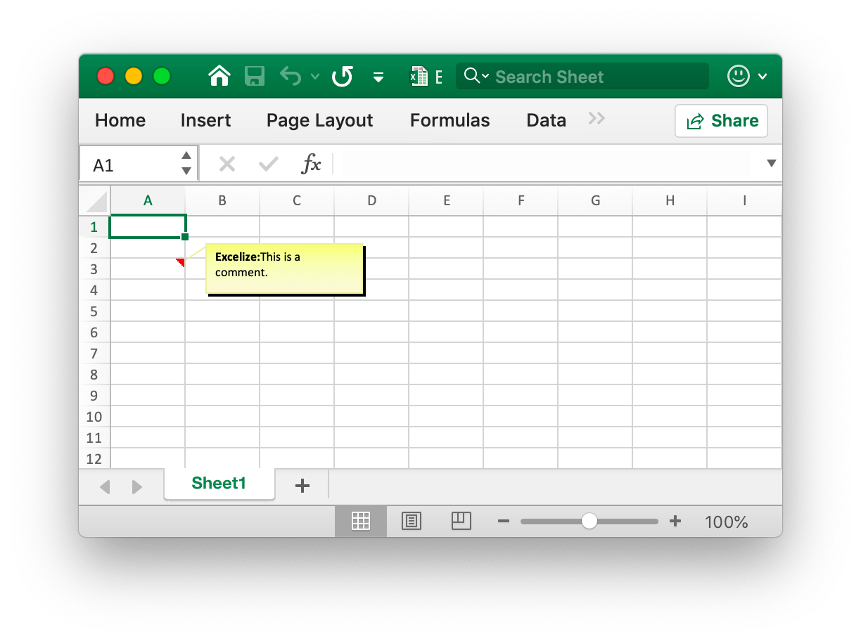 Add a comment to an Excel document