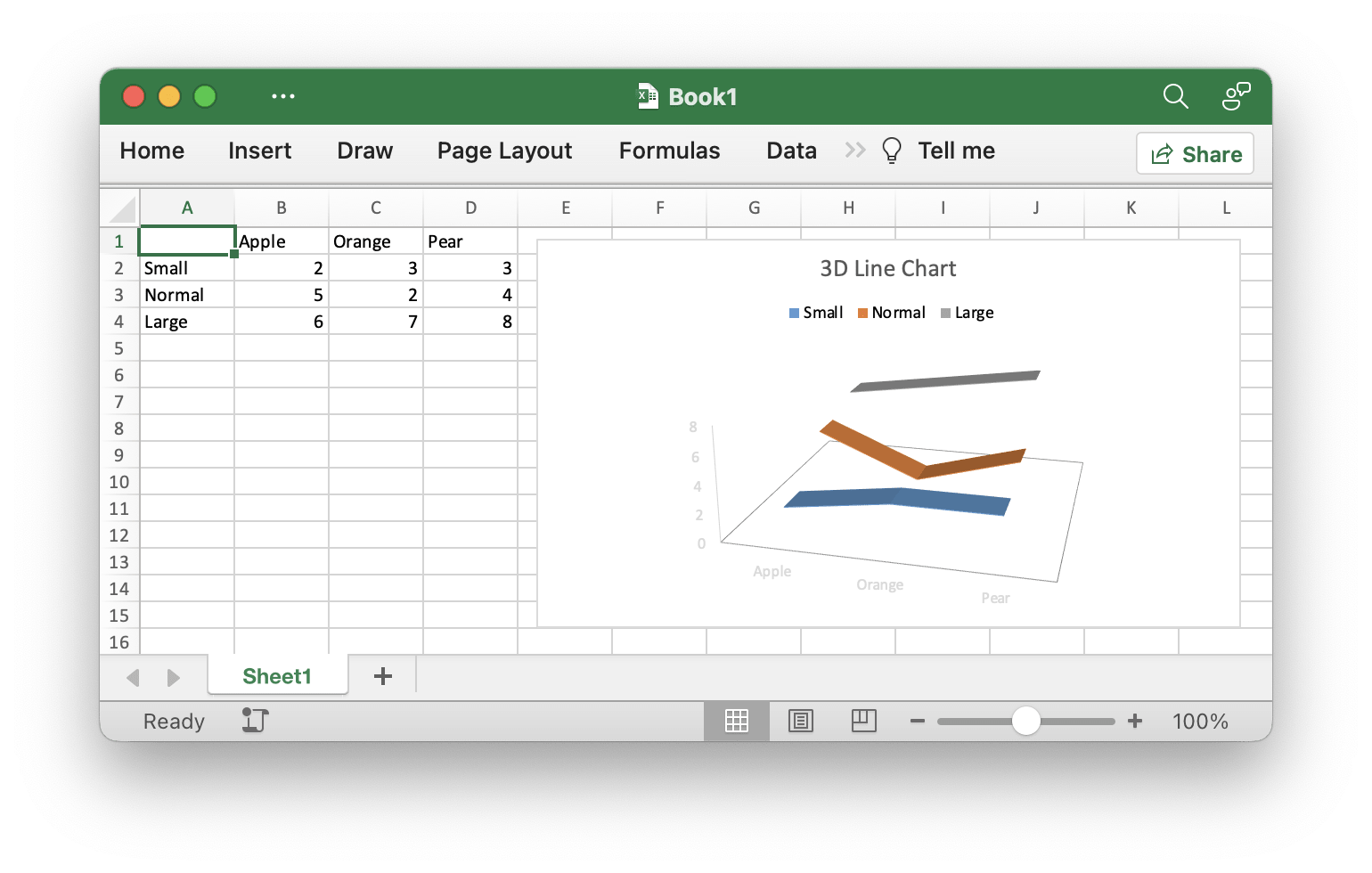 3D line chart · Excelize Document