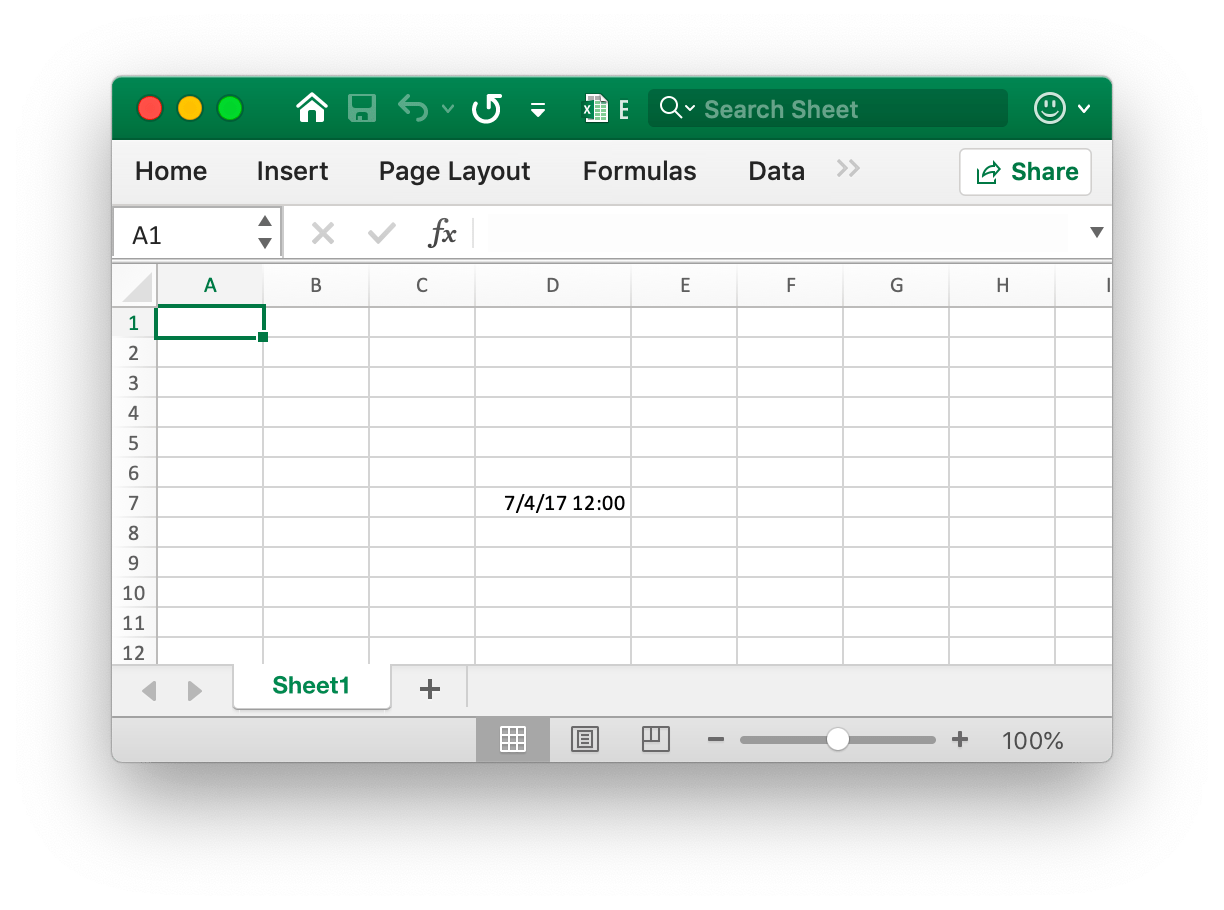 Set the time format for the cell