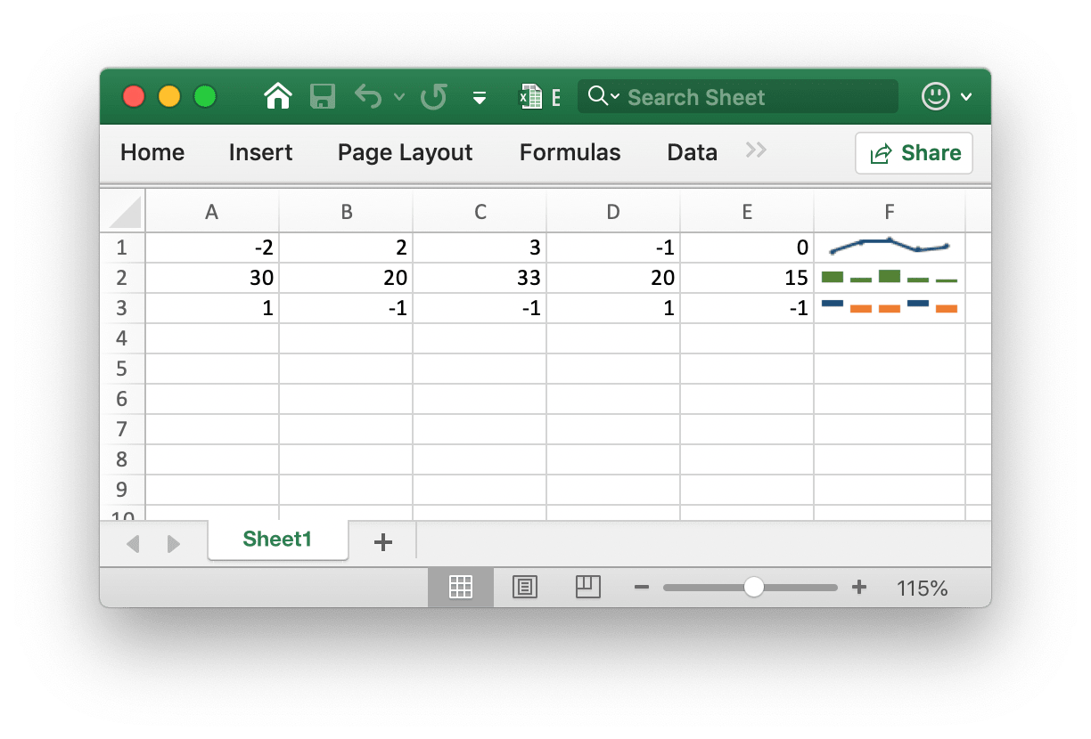 create sparklines in excel 2007