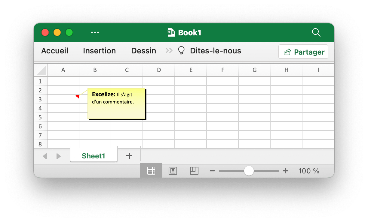 Ajouter un commentaire à un document Excel