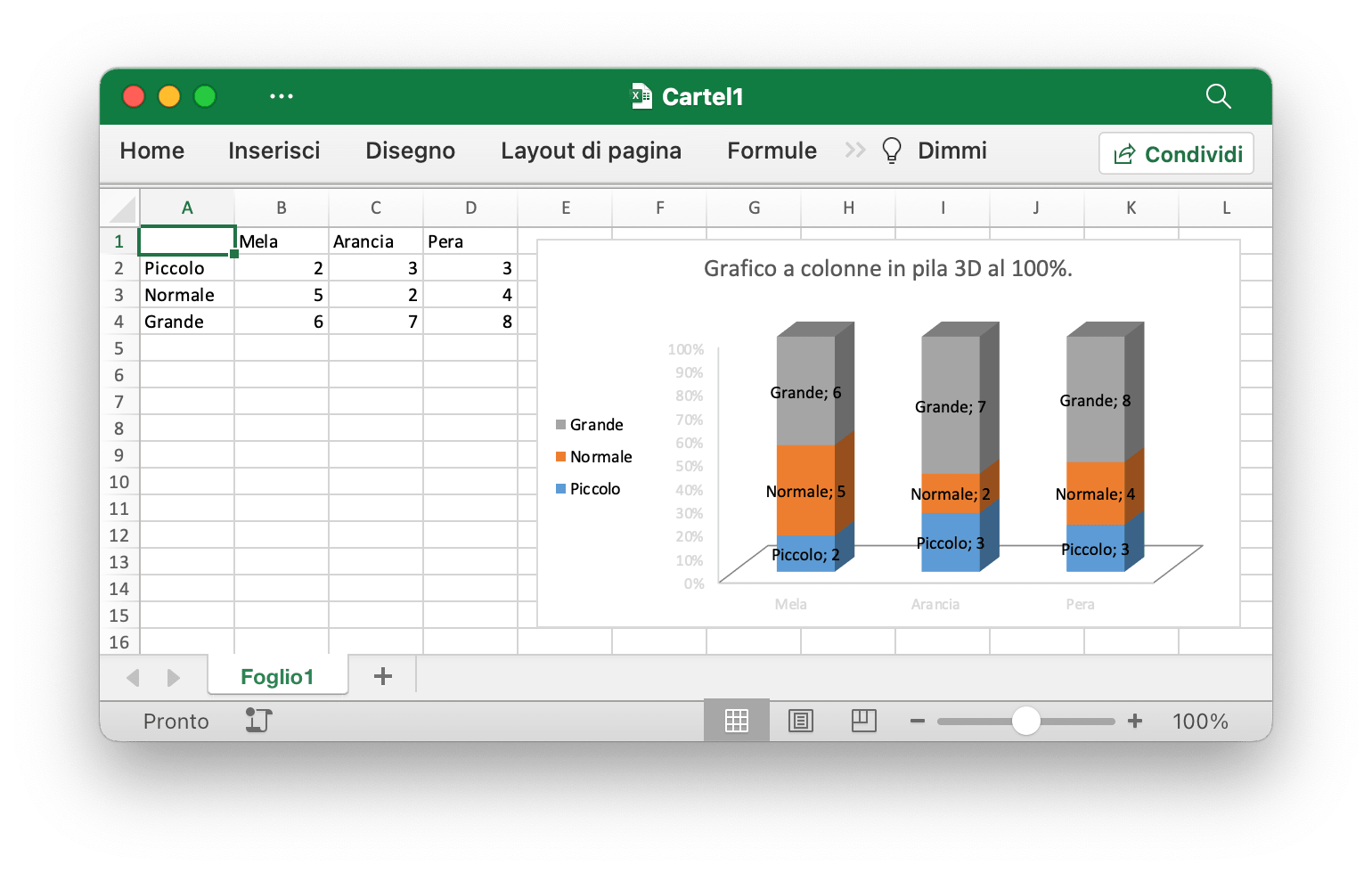 crea un istogramma in pila 3D al 100% con Excelize utilizzando Go
