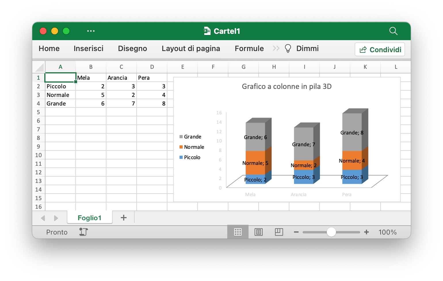 creare un istogramma in pila 3D con Excelize utilizzando Go