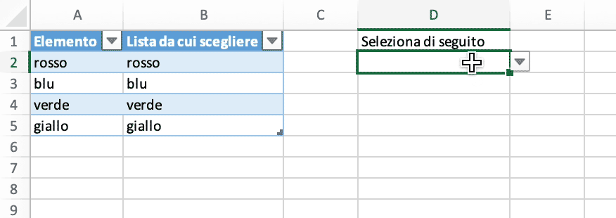 Crea un elenco a discesa a selezione multipla senza VBA nel foglio di calcolo con Excelize utilizzando Go