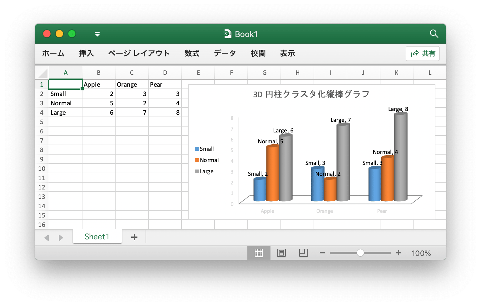 Go 言語を使用して Excel ドキュメントで 3D 円柱クラスタ化縦棒グラフ 作成する
