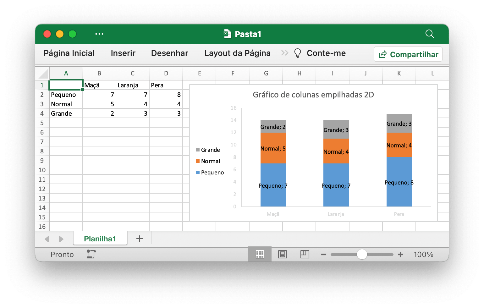 crie um gráfico de colunas empilhadas 2D com Excelize usando Go