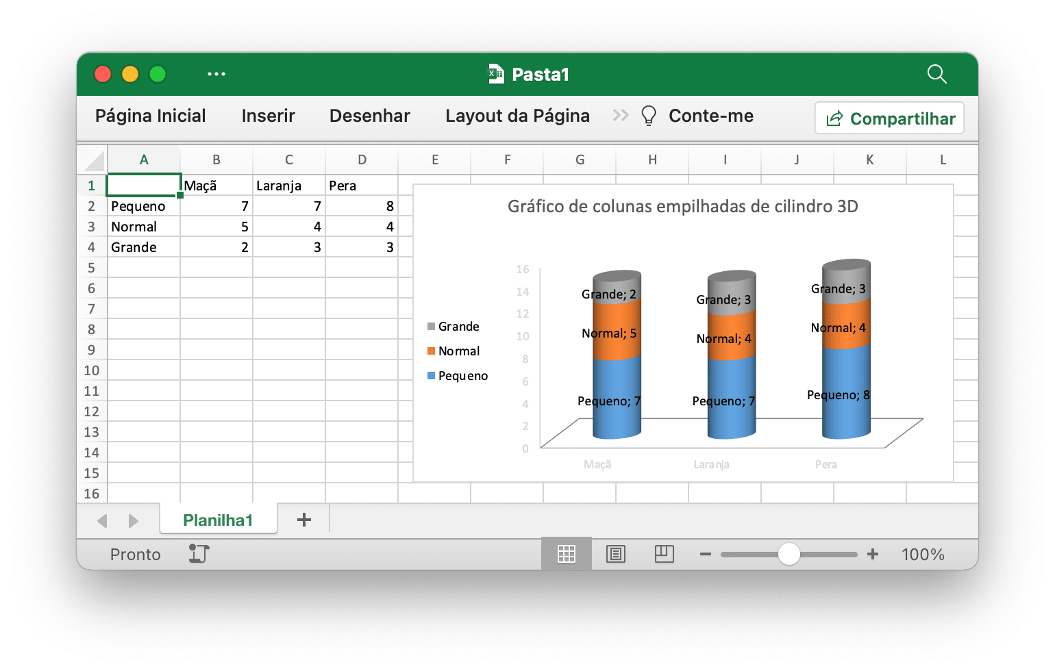 crie um gráfico de colunas empilhadas de cilindro 3D com Excelize usando Go