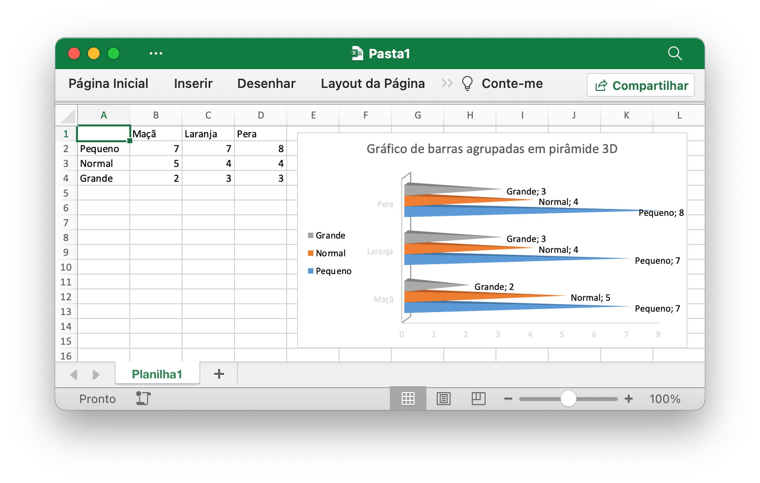 crie um gráfico de barras agrupadas em pirâmide 3D com Excelize usando Go