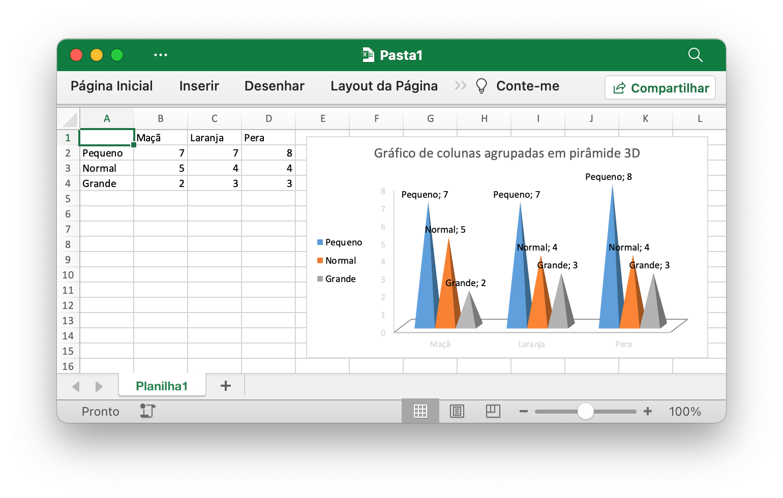 crie um gráfico de colunas agrupadas em pirâmide 3D com Excelize usando Go