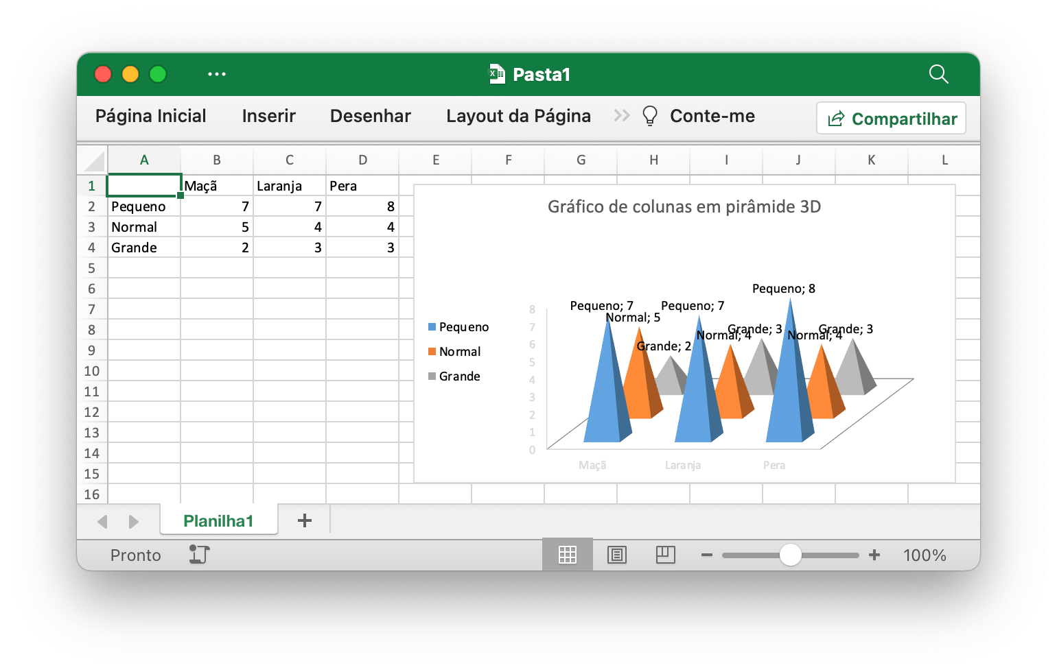 crie um gráfico de colunas em pirâmide 3D com Excelize usando Go