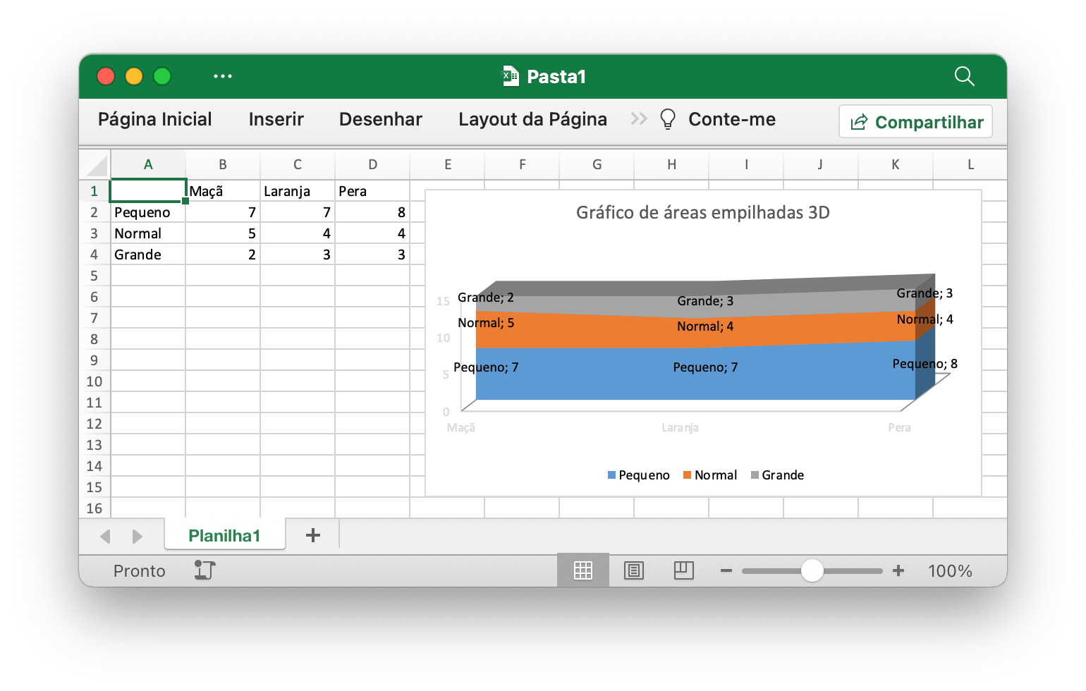 crie um gráfico de áreas empilhadas 3D com Excelize usando Go