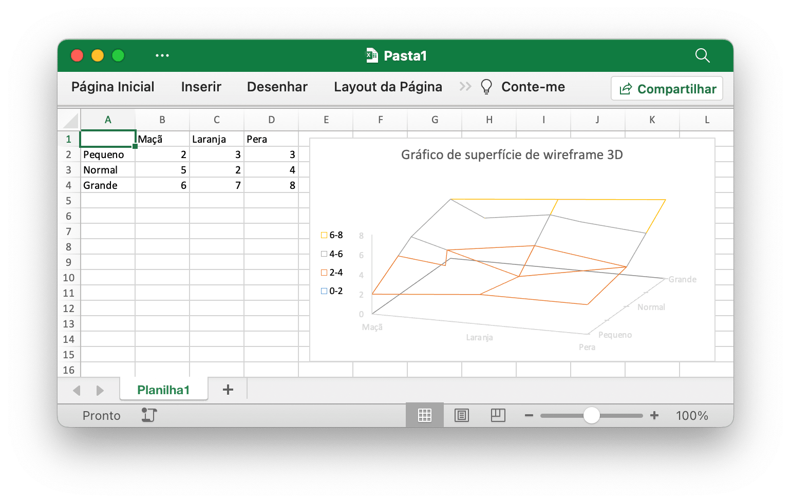 crie um gráfico de superfície de wireframe 3D com Excelize usando Go