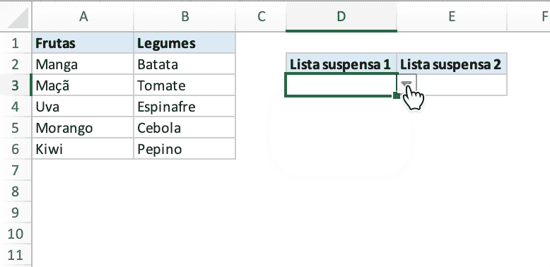 Crie uma lista suspensa dependente na planilha com Excelize usando Go