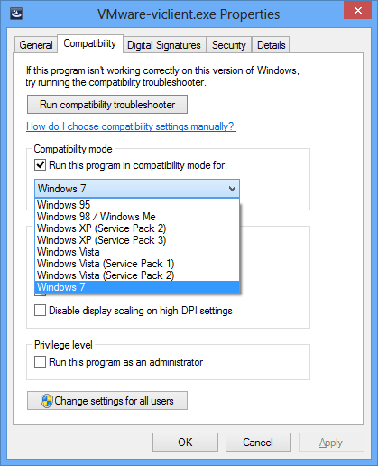 Install VMware vSphere Client on Windows 8