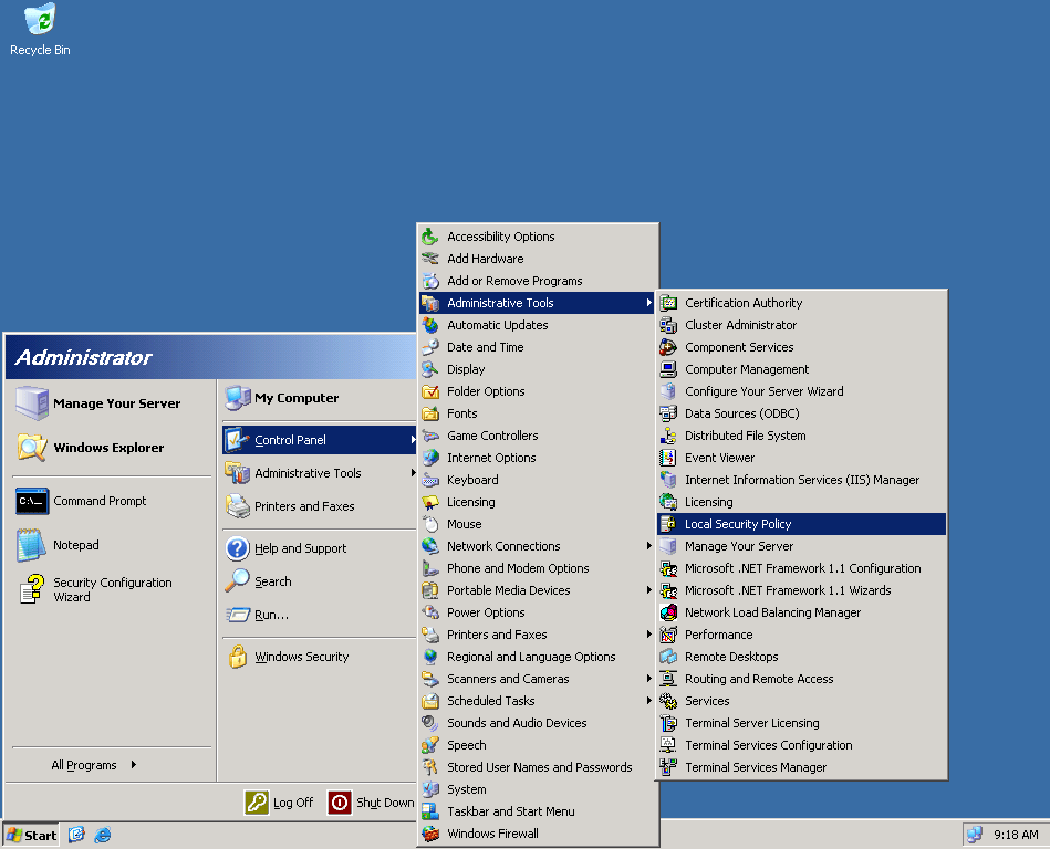 windows server 2003