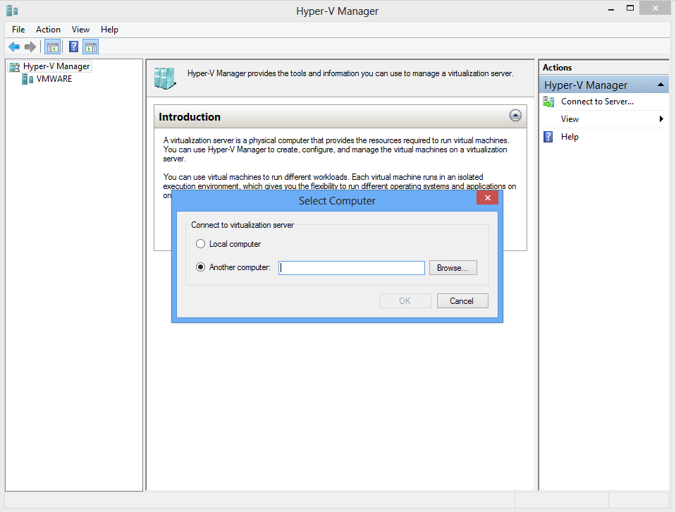 Install Hyper-V Server 2012 in VMware Workstation