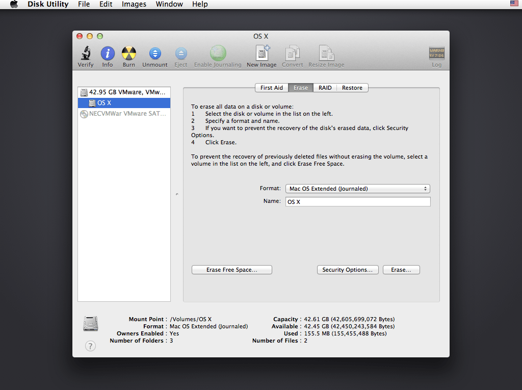 Install OS X Mavericks in VMware Virtual Machine