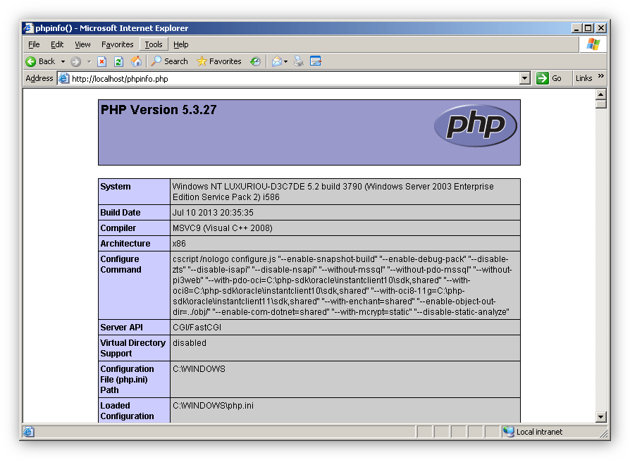 Install PHP on IIS 6 for Windows Server 2003