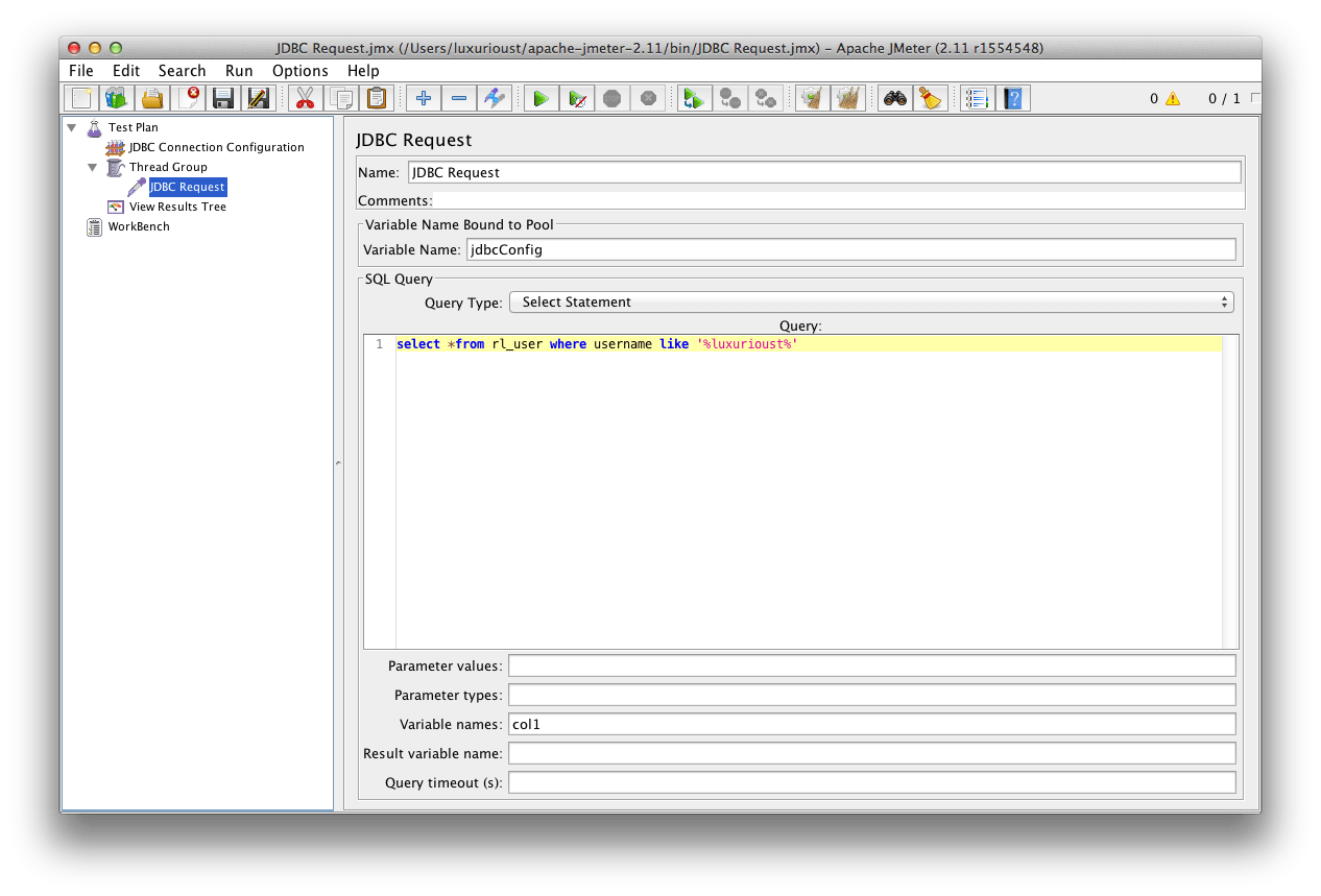 Benchmarking MySQL with JMeter