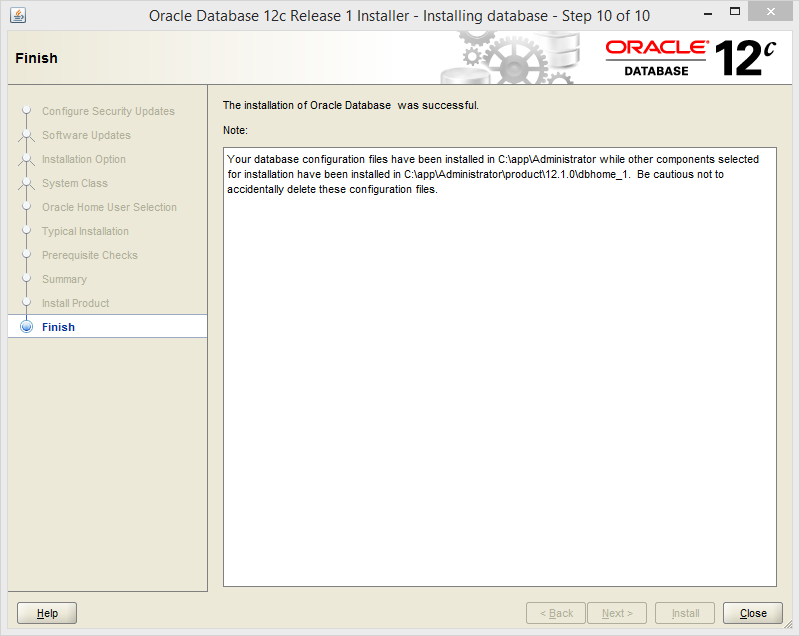 Install Oracle Database 12c on Windows
