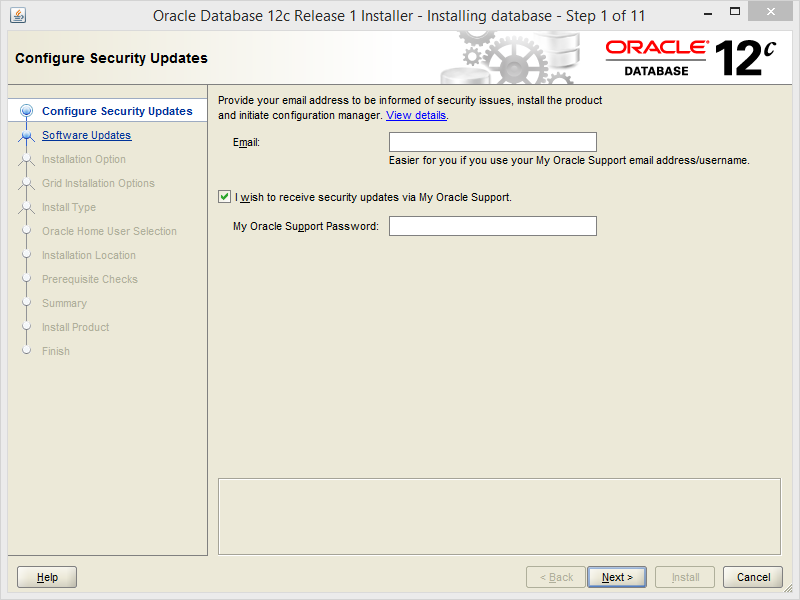 Как установить oracle 12c