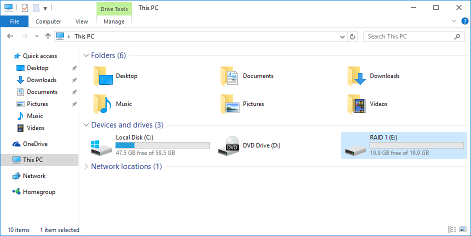 Create Software RAID on Windows